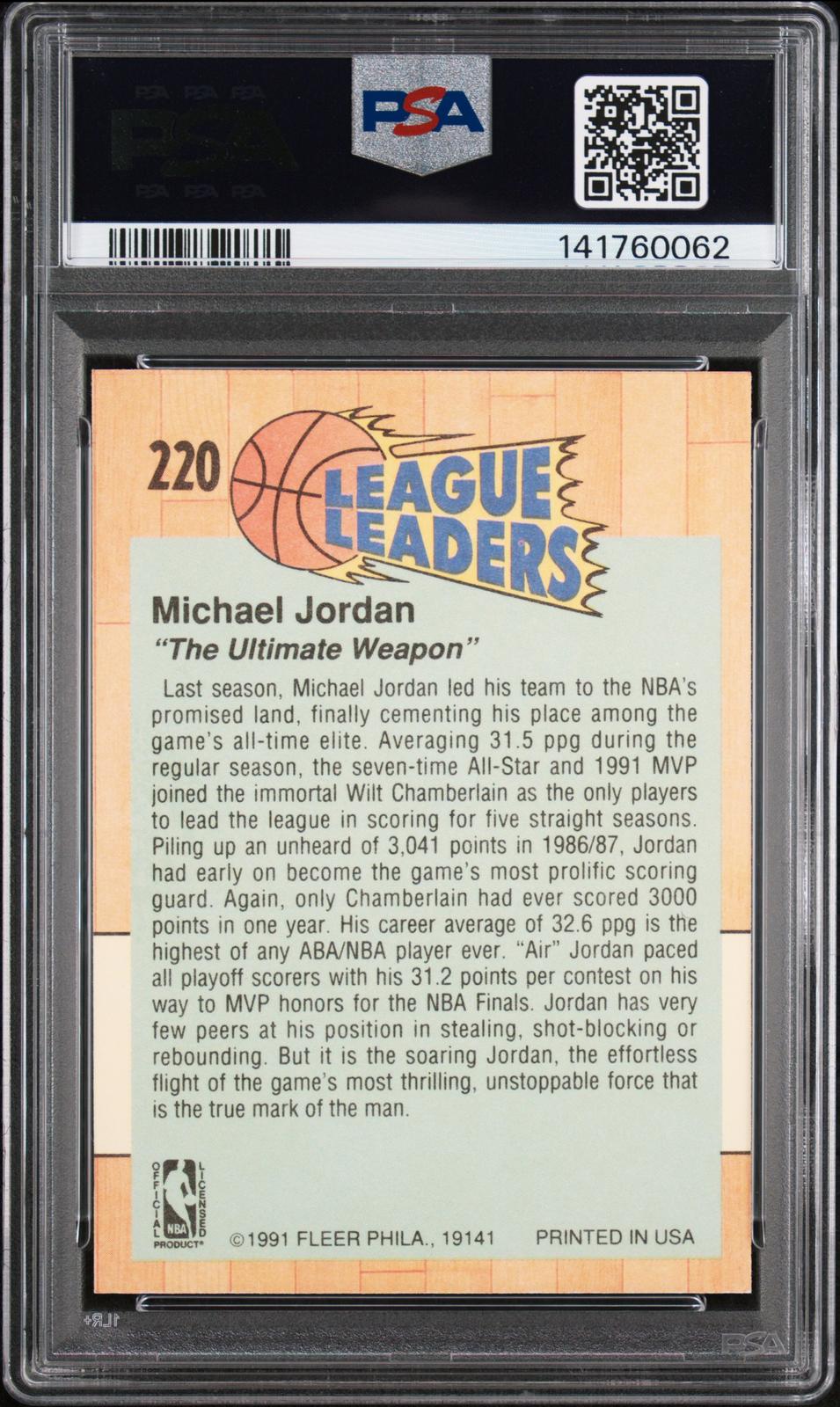 1991 Fleer Michael Jordan 6 PSA #220