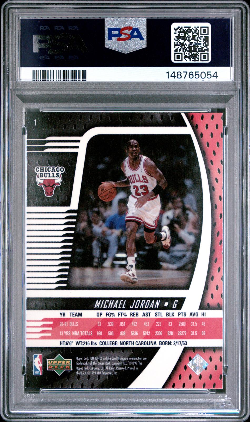 1998 Upper Deck Ionix Michael Jordan 7 PSA #1