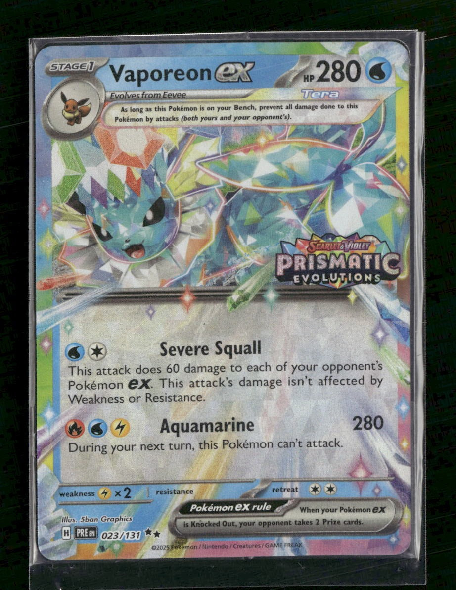 Miscellaneous Cards & Products Vaporeon ex (Prismatic Evolutions Stamp) #023/131