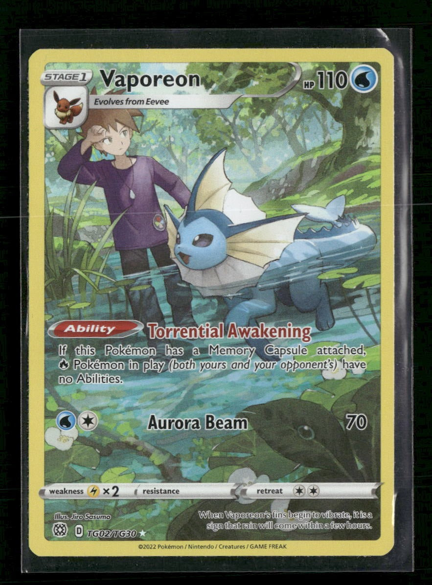 SWSH09: Brilliant Stars Trainer Gallery Vaporeon #TG02/TG30