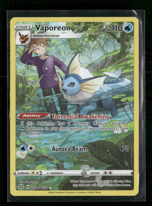 SWSH09: Brilliant Stars Trainer Gallery Vaporeon #TG02/TG30