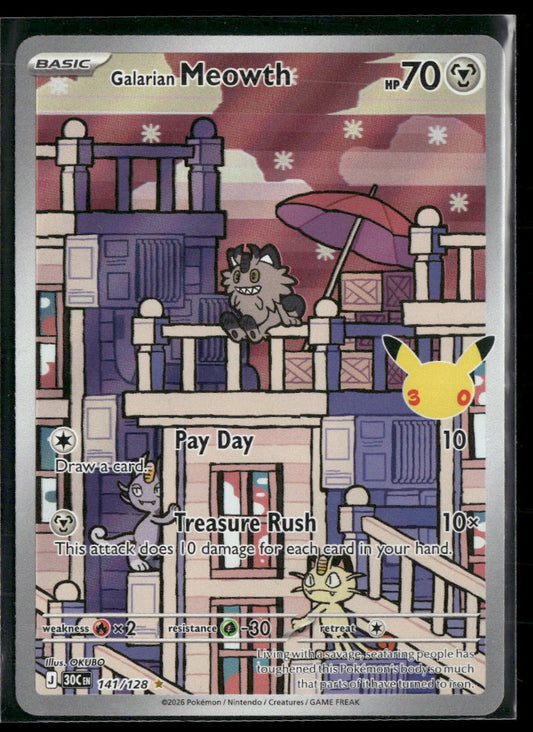 ME: 30th Celebration Galarian Meowth #141/128