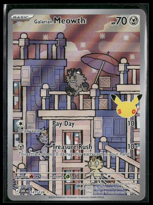 ME: 30th Celebration Galarian Meowth #141/128