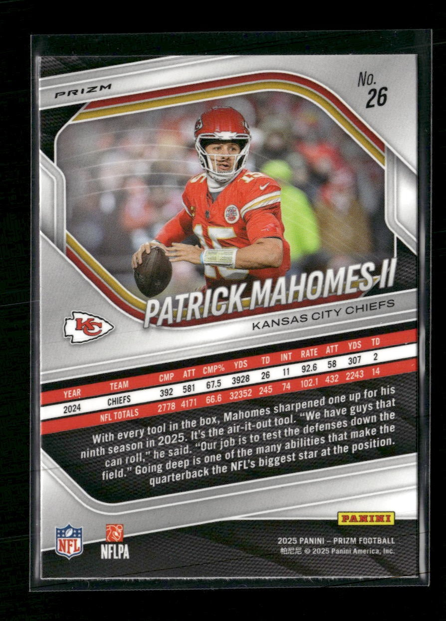 2025 Panini Prizm Lazer Patrick Mahomes II #26