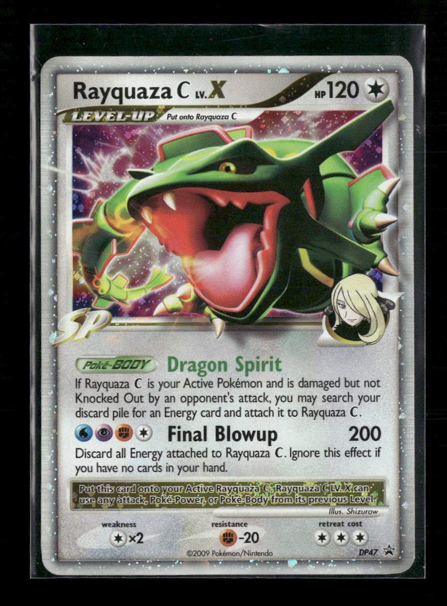 Diamond and Pearl Promos Rayquaza C LV.X #DP47 (Damaged, Indents, Trimmed)