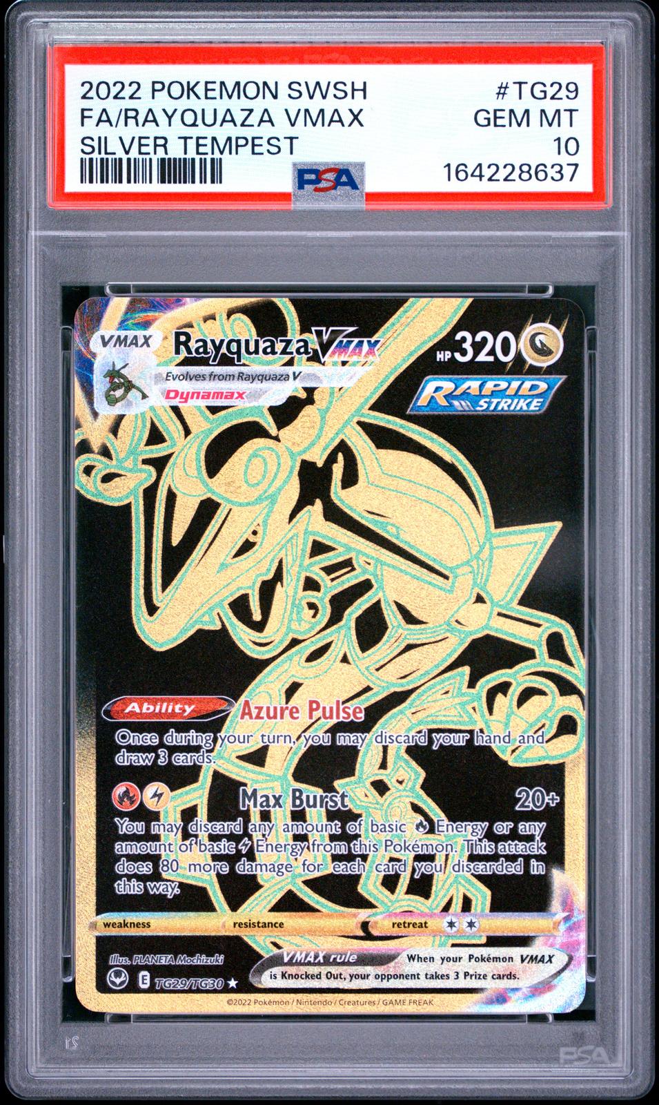 2022 Pokemon Sword & Shield Silver Tempest Fa/Rayquaza Vmax 10 PSA #TG29