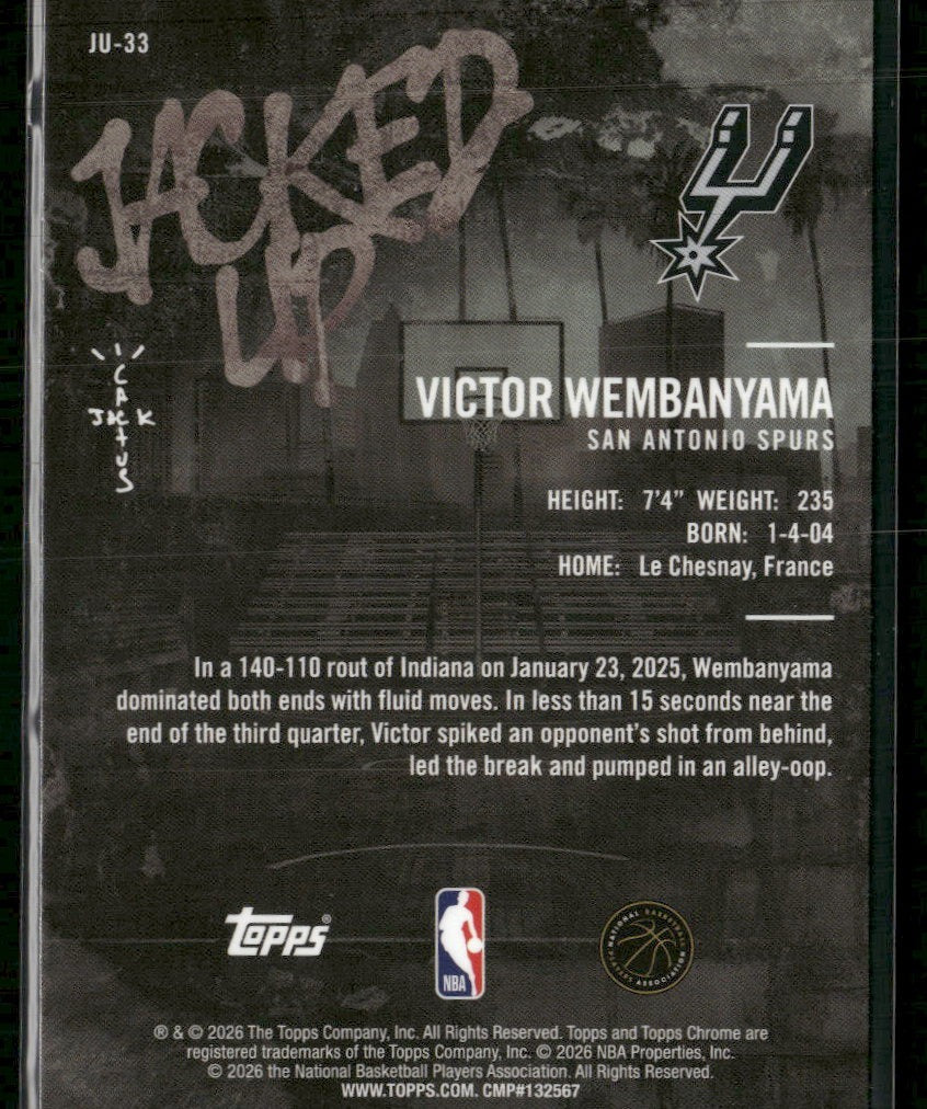 2025-26 Topps Chrome Cactus Jack Jacked Up Victor Wembanyama #JU-33