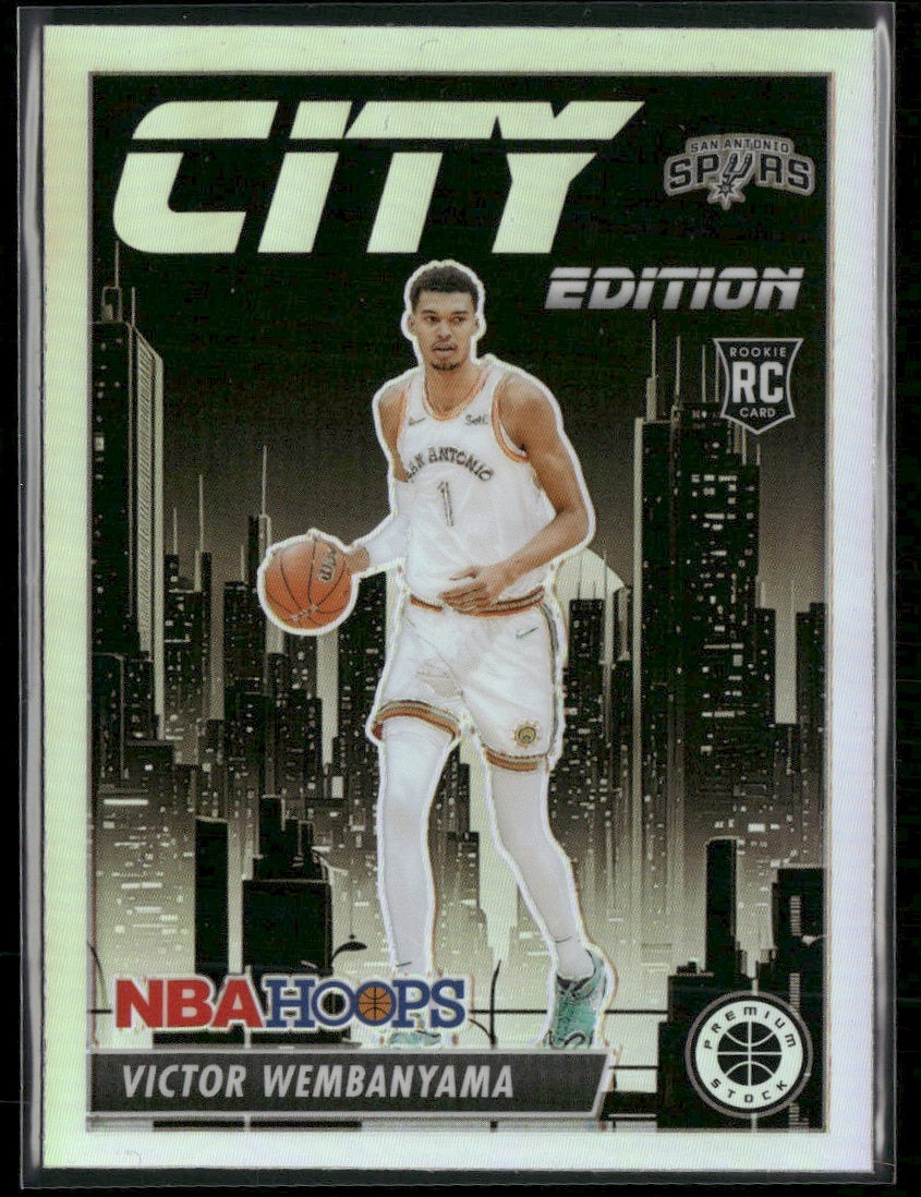 2023-24 Hoops Premium Stock City Edition Silver Prizm Victor Wembanyama #25