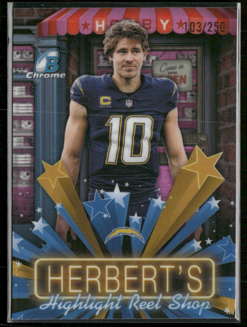 2026 Bowman Hobby Stars Pink Refractor Justin Herbert #/250 #HS-14
