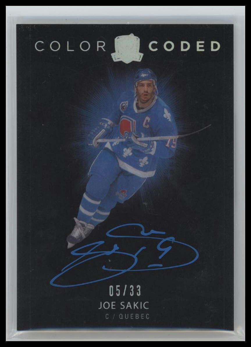 2017-18 U D The Cup Update I: Color Coded Auto Joe Sakic #/33 AU #CC-JS