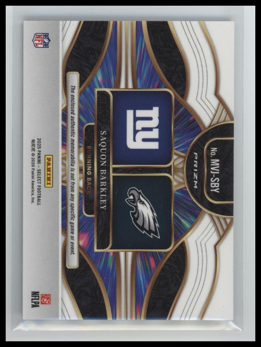 2025 Panini Select Multiverse Jerseys Blue Prizm Saquon Barkley #MVJ-SBY