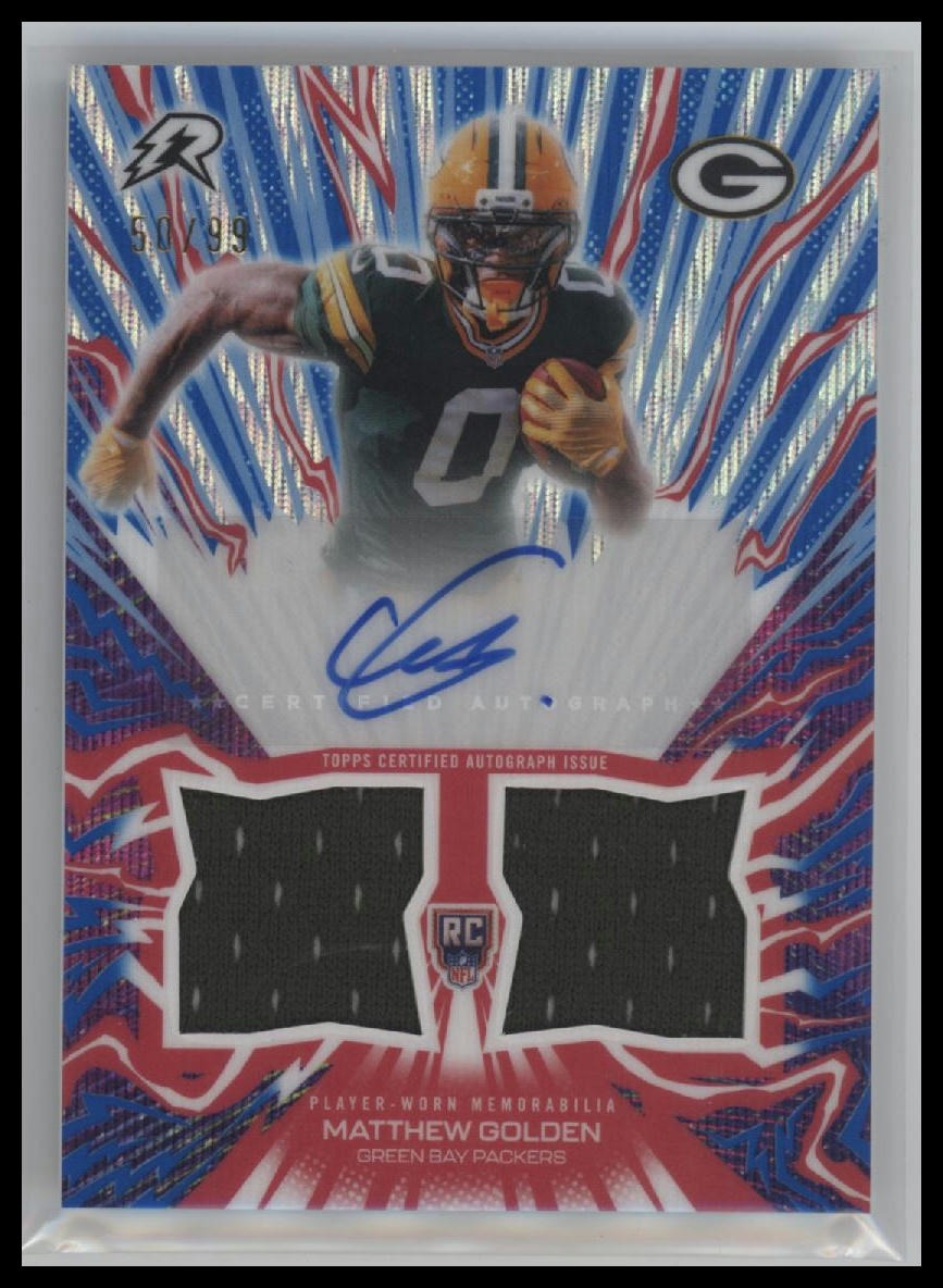 2025T Resurgence Amped Up RC Relic Auto Blue Surge Refr Matthew Golden#/99#AU-MG