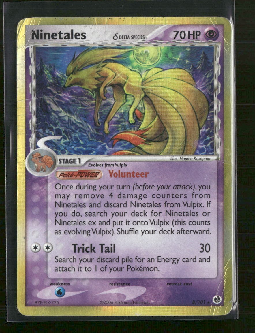 EX Dragon Frontiers Ninetales (Delta Species) #8/101 (Damaged)