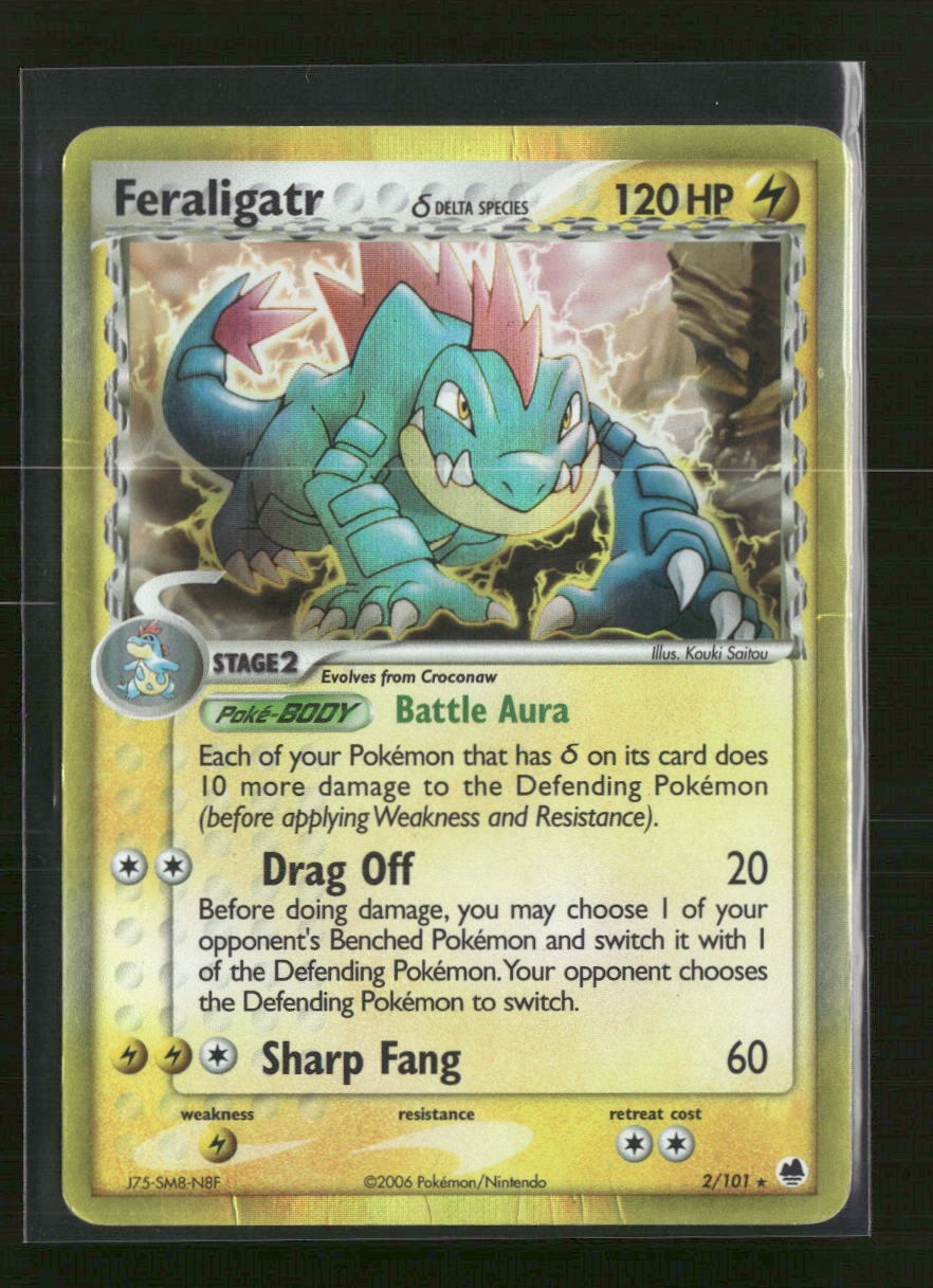 EX Dragon Frontiers Feraligatr (Delta Species) #2/101 (Damaged)