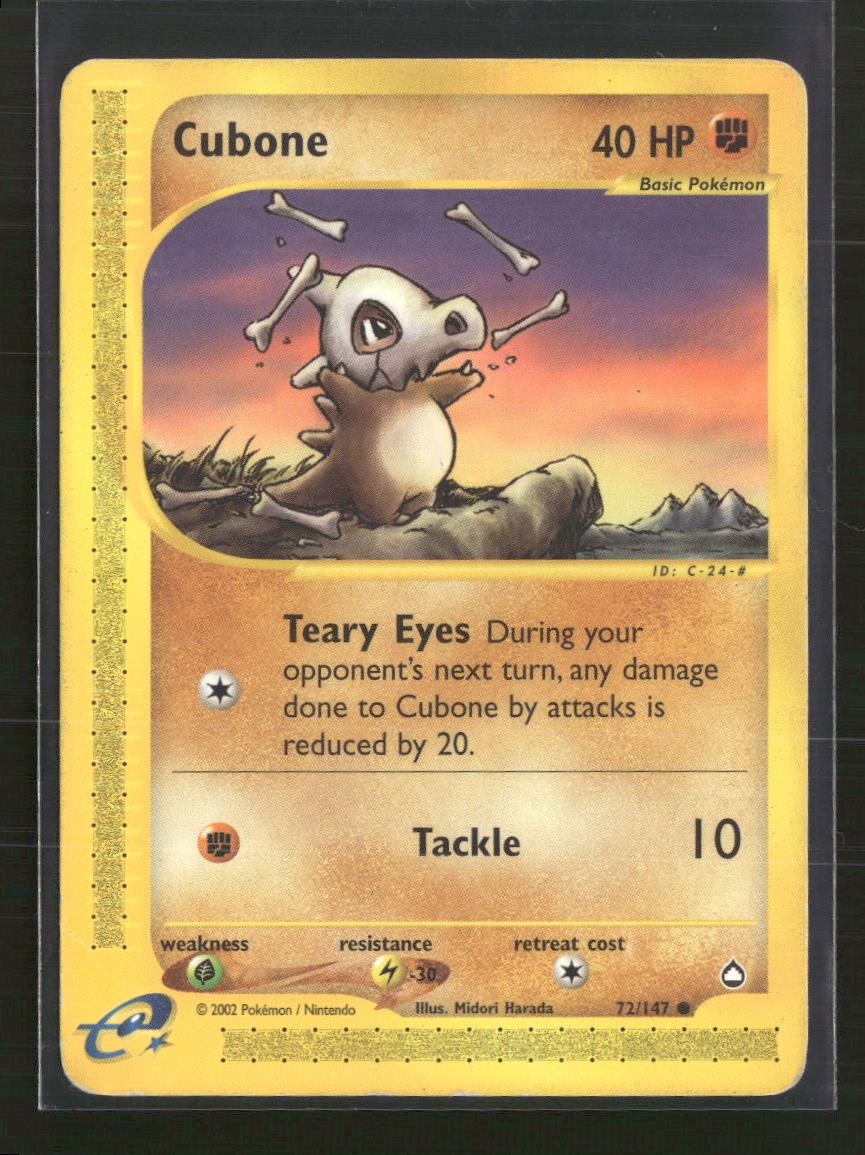 Aquapolis Cubone #072/147 (Damaged Bend On Bottom Right Corner)