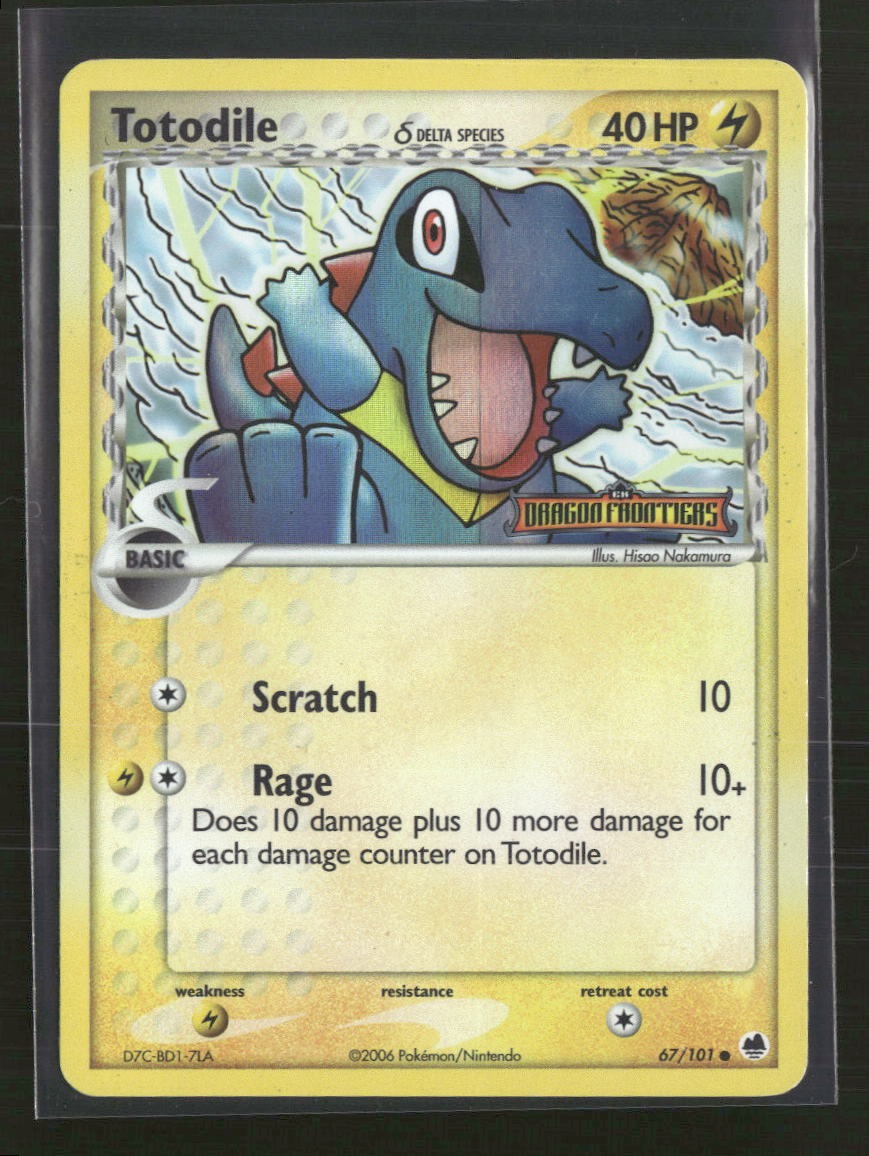 Dragon Frontiers Totodile (Delta Species) #67/101 (Bend on Bottom Right Corner)