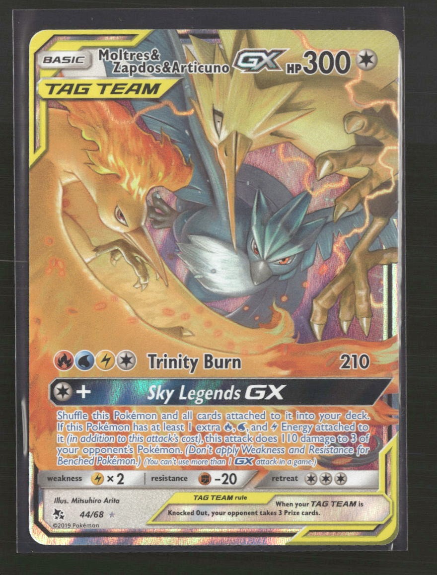 Hidden Fates Moltres & Zapdos & Articuno GX #44/68