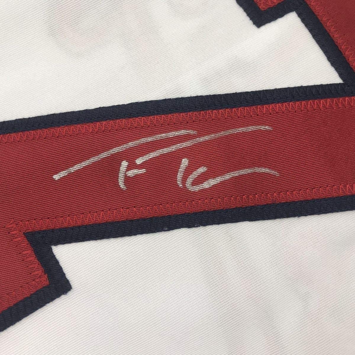 Framed Autographed/Signed Trea Turner 35x39 Washington White Baseball Jersey JSA COA