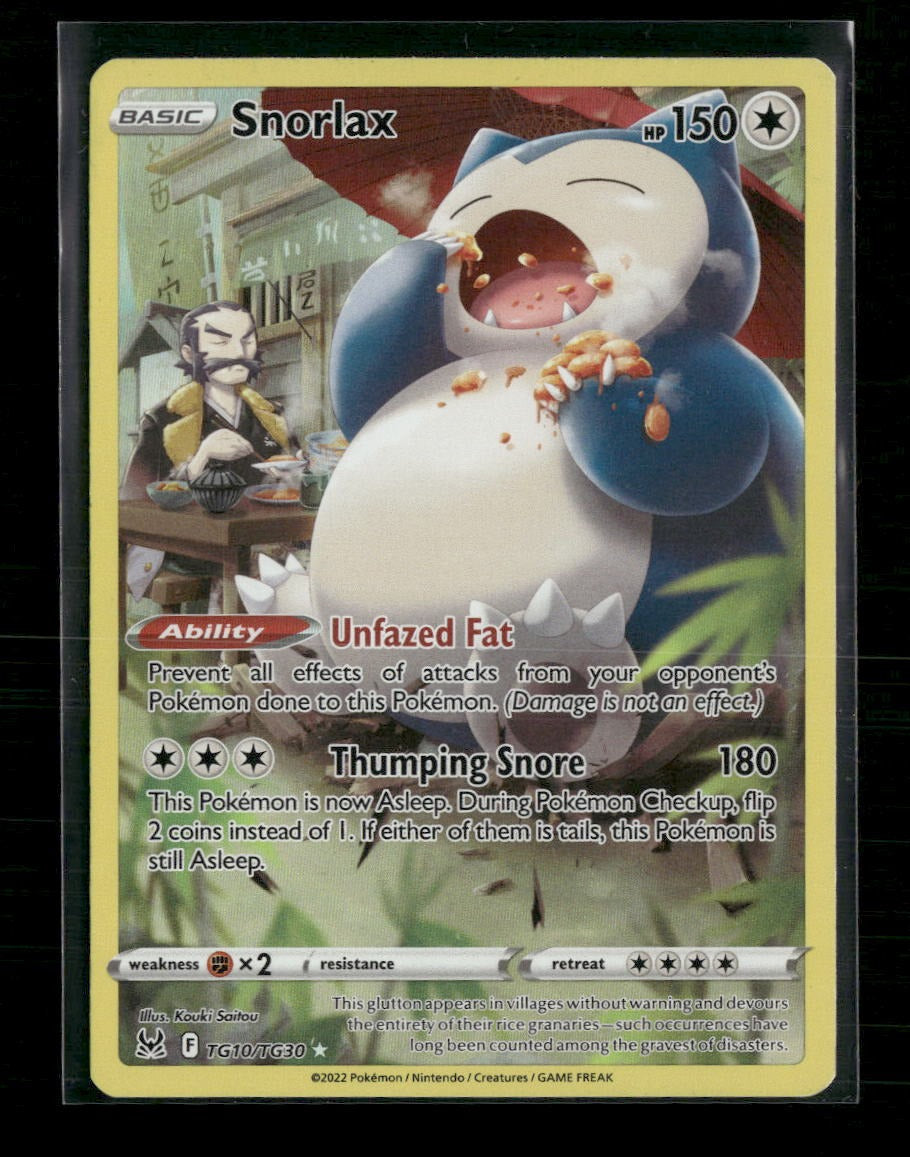 SWSH11: Lost Origin Trainer Gallery Snorlax #TG10/TG30
