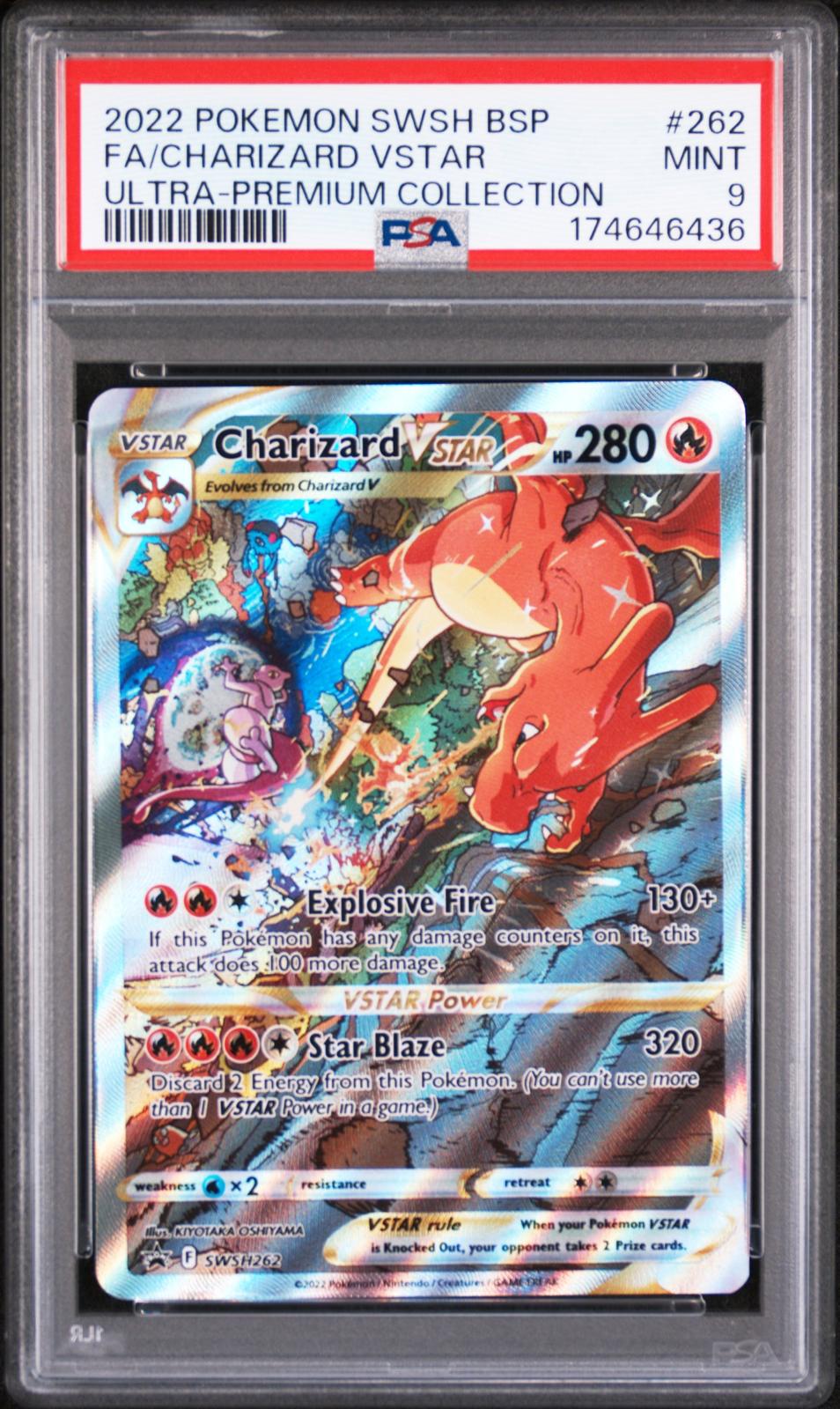 2022 Pokemon Sword & Shield Black Star Promos UPC Fa/Charizard Vstar 9 PSA #262