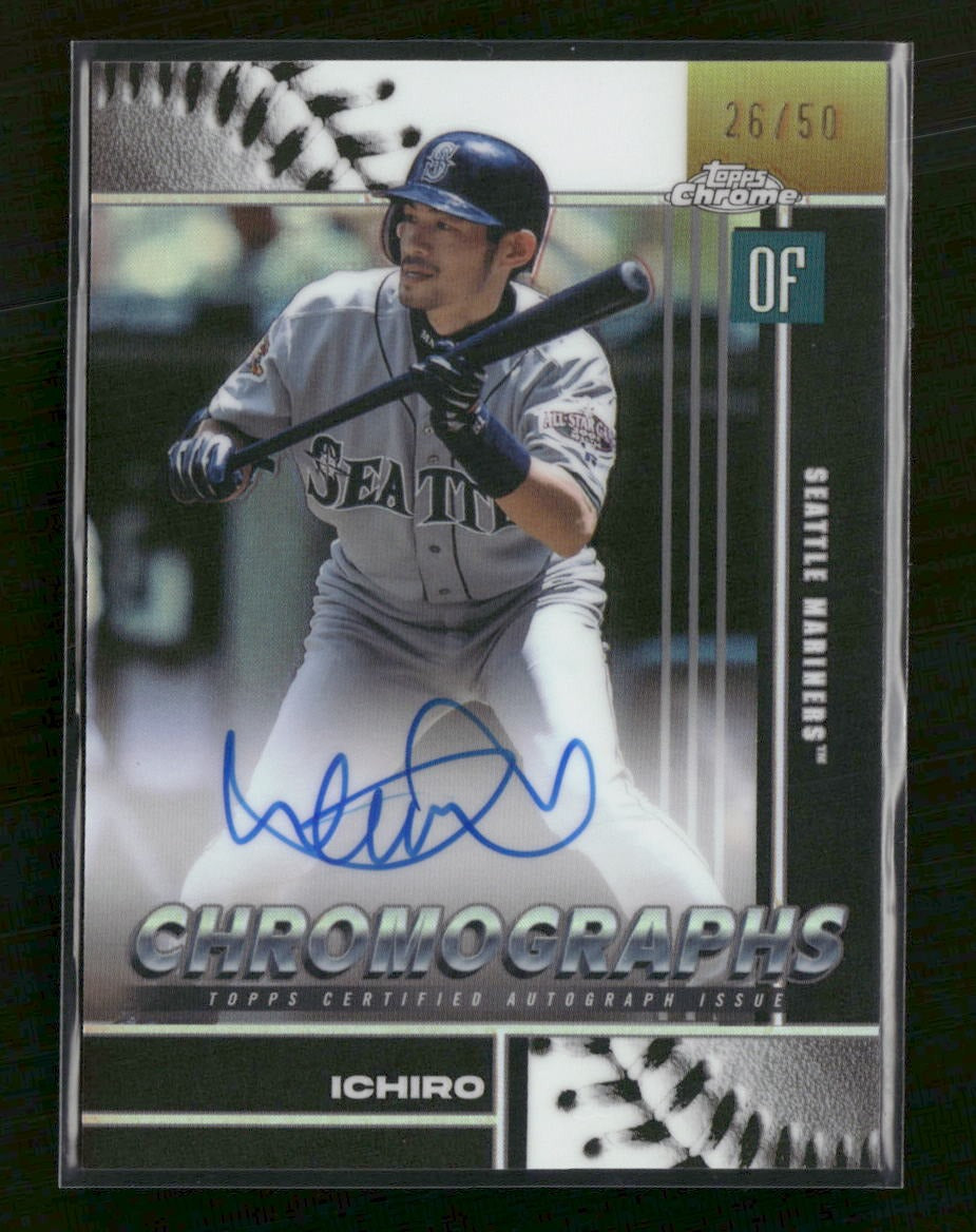 2026 Topps Chrome Chromographs Gold Refractor Ichiro #/50 AU #CHR-I