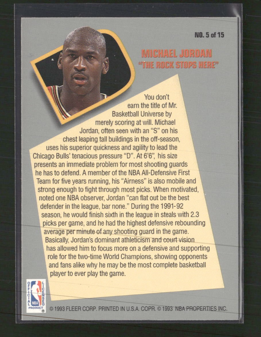 1992-93 Fleer Total D Michael Jordan #5