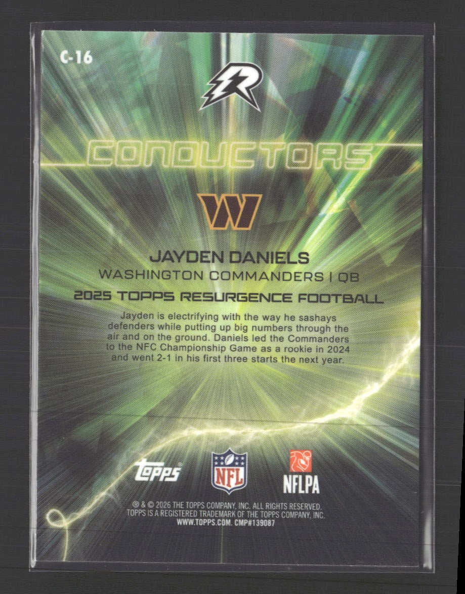 2025 Topps Resurgence Conductors Magenta Refractor Jayden Daniels #/299 #C-16