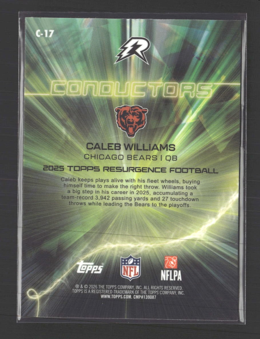 2025 Topps Resurgence Conductors Aqua Surge Refractor Caleb Williams #/250 #C-17