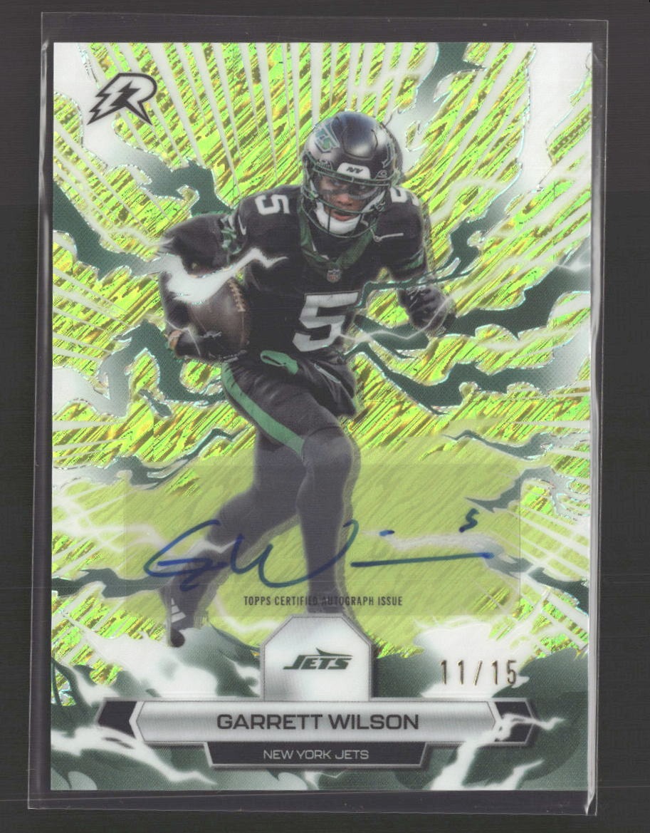 2025 Topps Resurgence Lime Green Power Surge Refractor Garrett Wilson #/15 #77