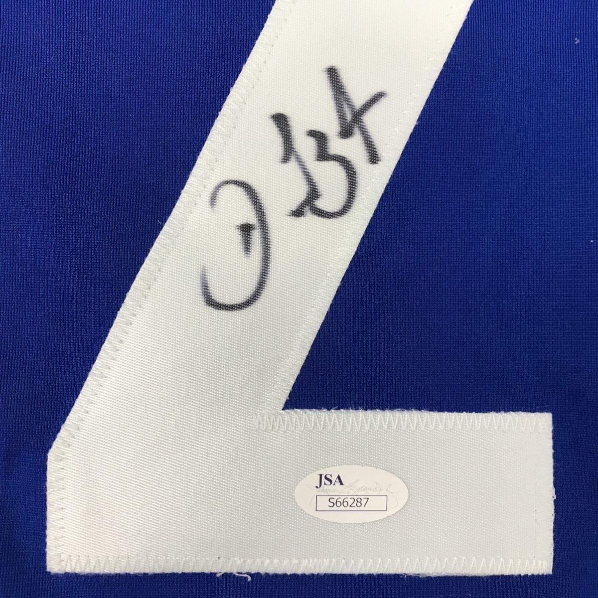 Framed Autographed/Signed Daniel Sedin 35x39 Vancouver Blue Hockey Jersey JSA COA Holo Only
