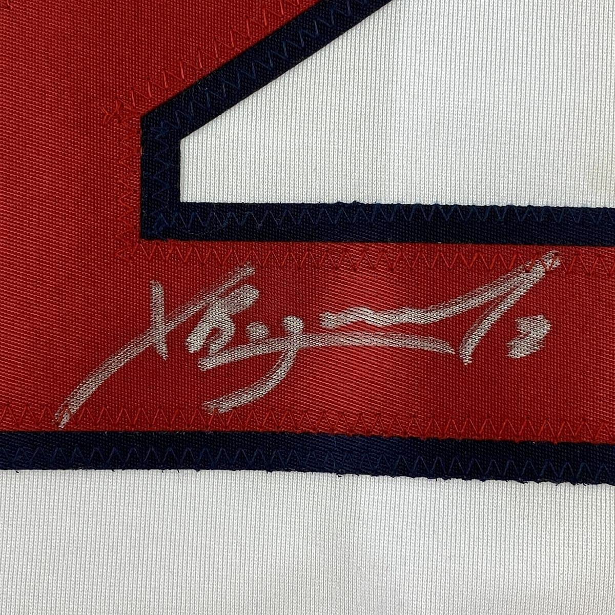 Framed Autographed/Signed Xander Bogaerts 35x39 Boston White Baseball Jersey PSA/DNA COA