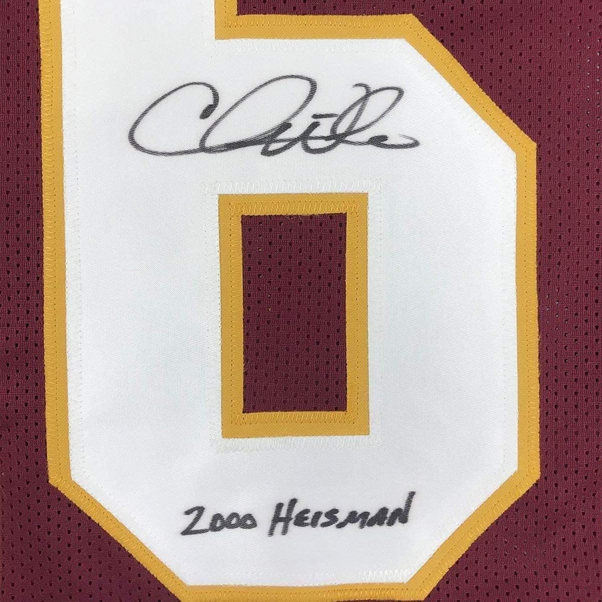Framed Autographed/Signed Chris Weinke 2000 Heisman  35x39 Florida State Seminoles Maroon College Football Jersey JSA COA