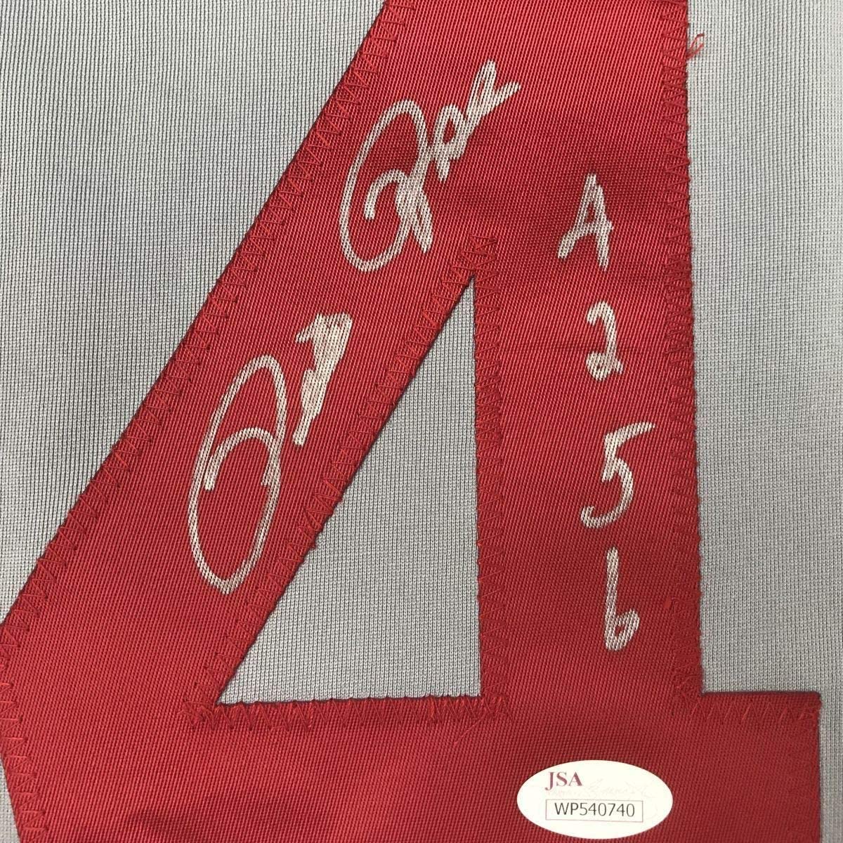 Framed Autographed/Signed Pete Rose 4256 35x39 Cincinnati Grey Baseball Jersey JSA COA