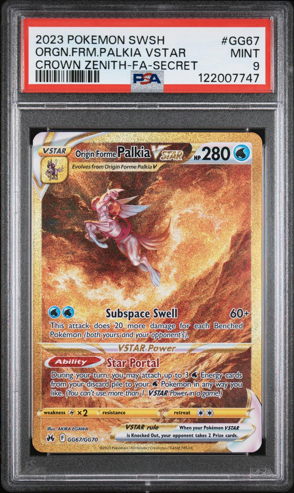 2023 Pokemon Sword And Shield Crown Zenith Origin Form Palkia Vstar 9 PSA #GG67