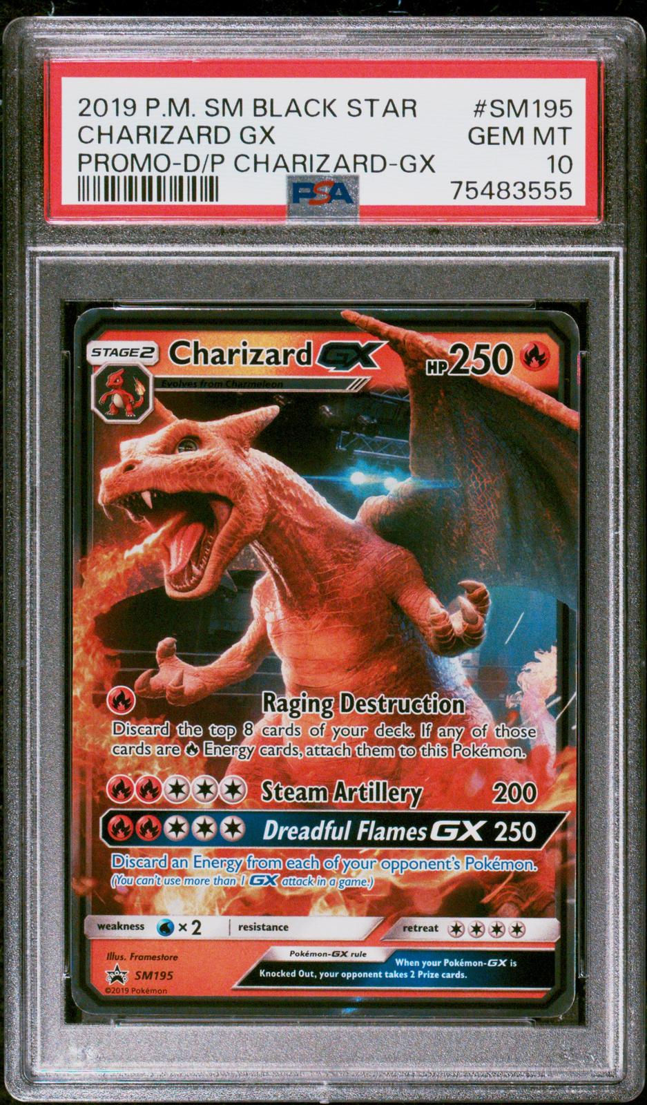 2019 Pokemon Sun & Moon Black Star Promos Charizard Gx 10 PSA #SM195