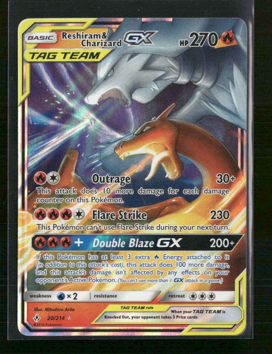 SM - Unbroken Bonds Reshiram & Charizard GX #20/214