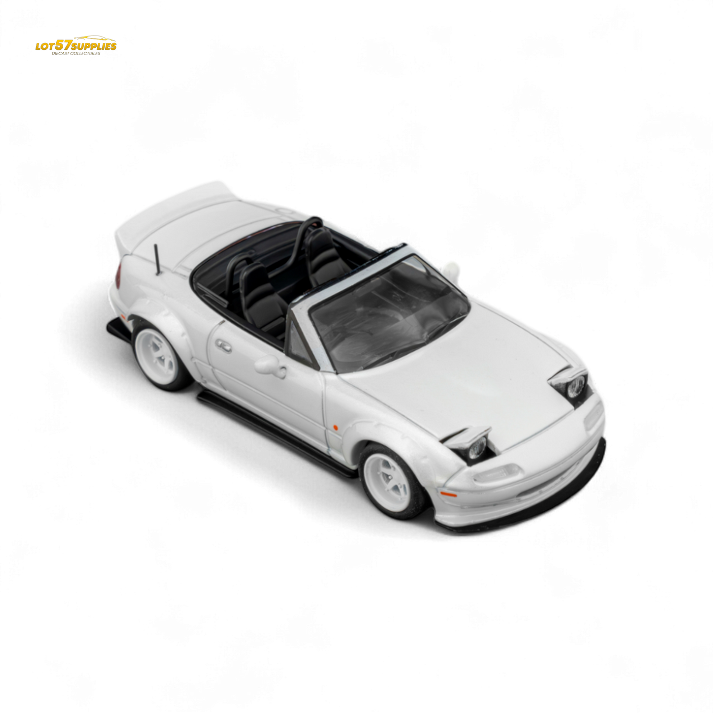 MicroTurbo Custom MX5 Rocket Bunny Metallic White 1:64