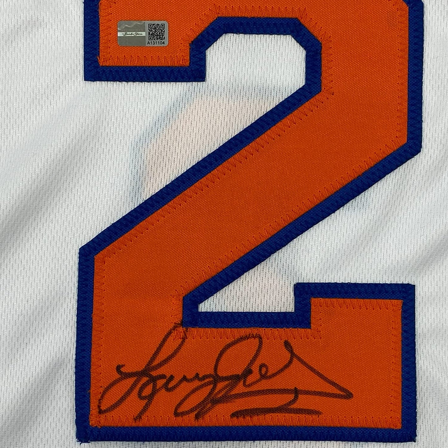 Framed Autographed/Signed Larry Johnson 35x39 New York White Basketball Jersey Steiner COA