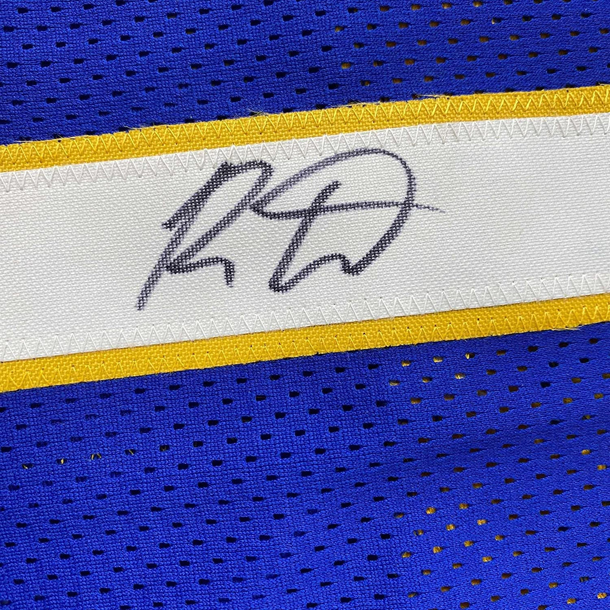 Framed Autographed/Signed Ron Artest Metta World Peace 35x39 Indiana Blue #91 Basketball Jersey Beckett BAS COA