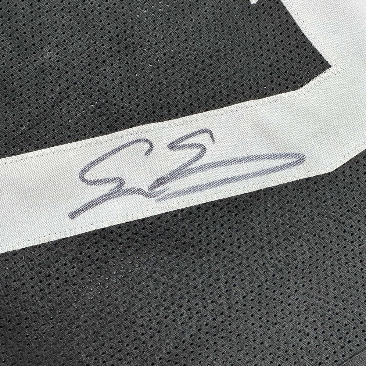 Framed Autographed/Signed Evan Engram 35x39 Jacksonville Black Football Jersey Beckett BAS COA