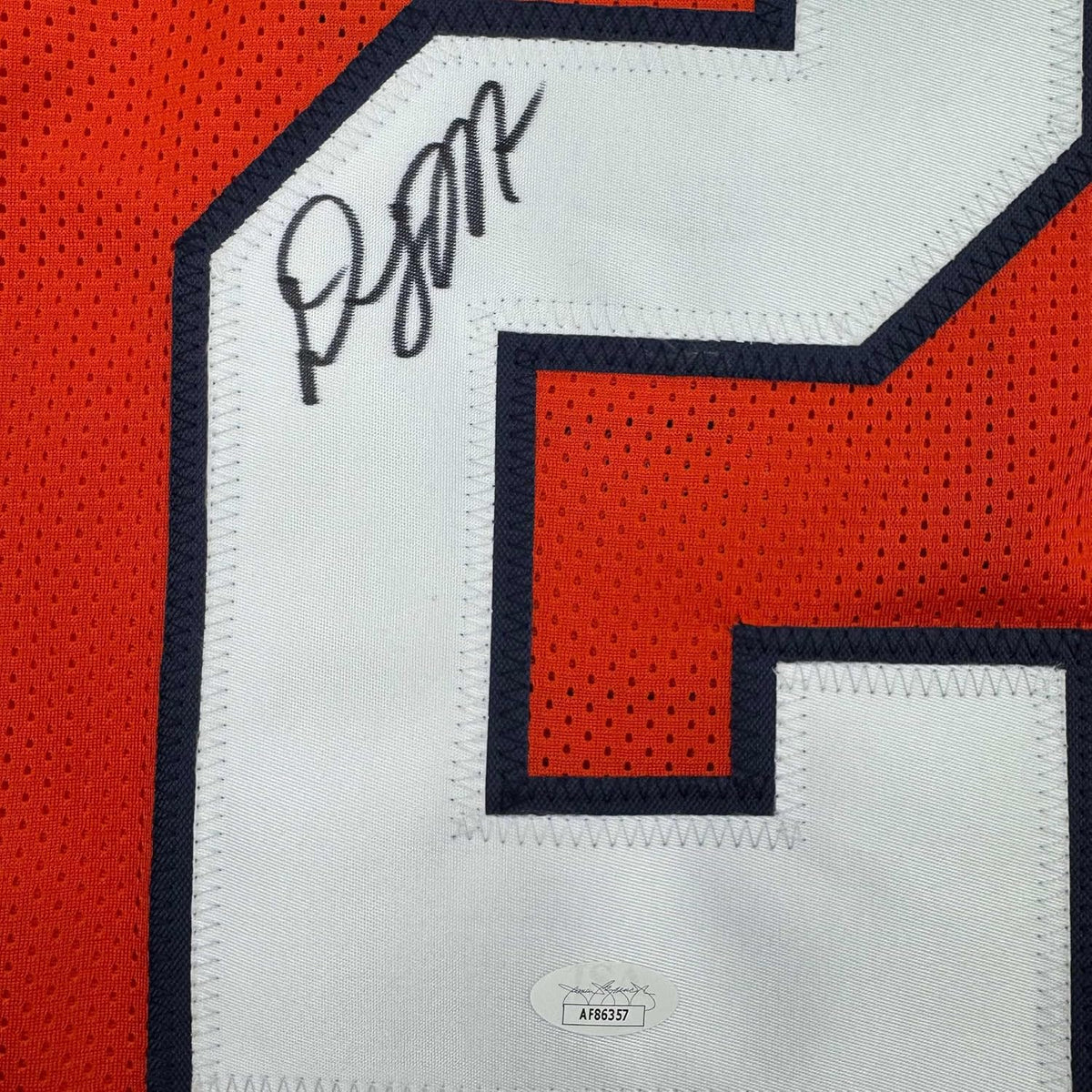 Framed Autographed/Signed D.J. DJ Moore 35x39 Chicago Retro Orange Football Jersey Beckett JSA COA