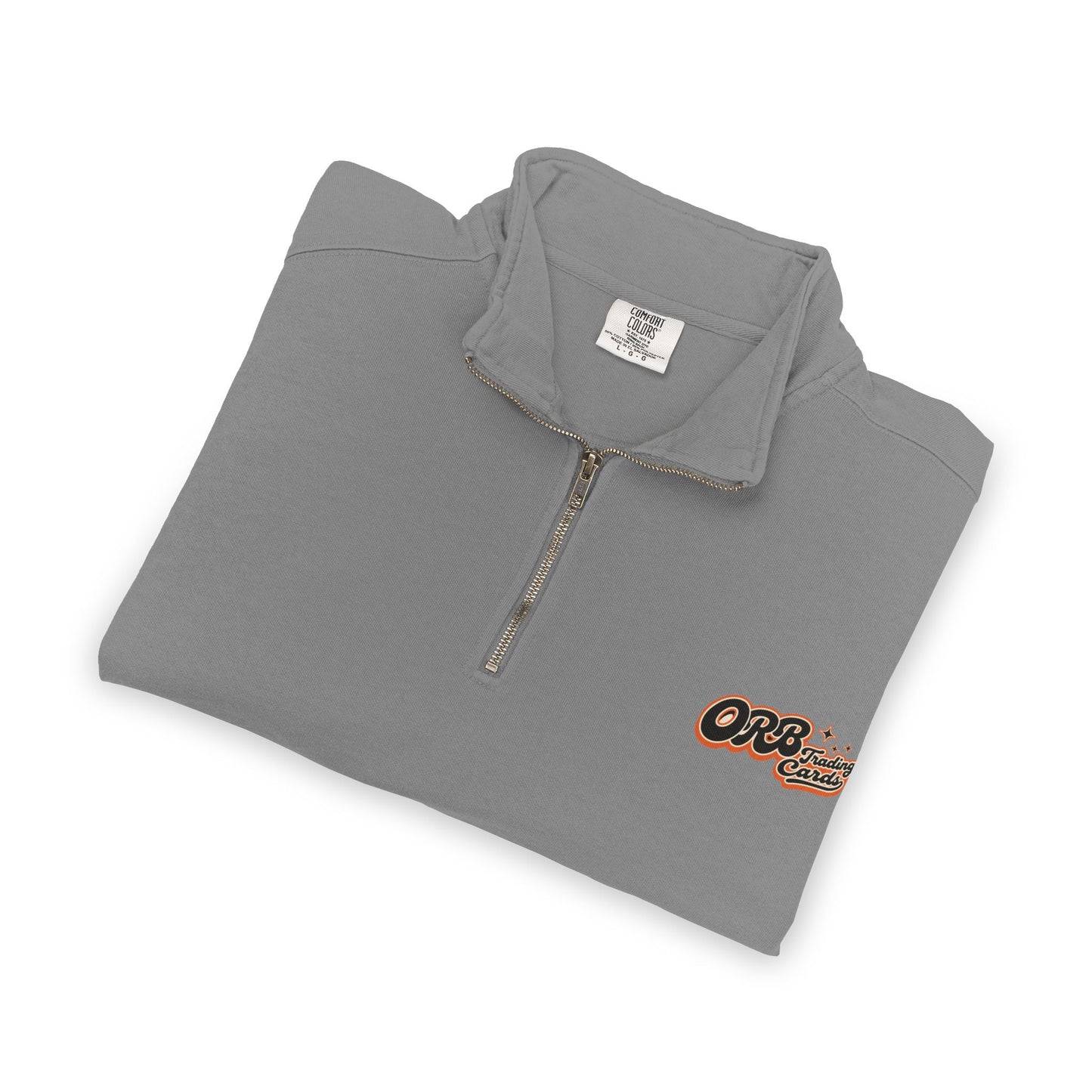 Quarter-Zip Sweatshirt — Retro 'OFB' Chest Logo, Casual Lightweight Pullover