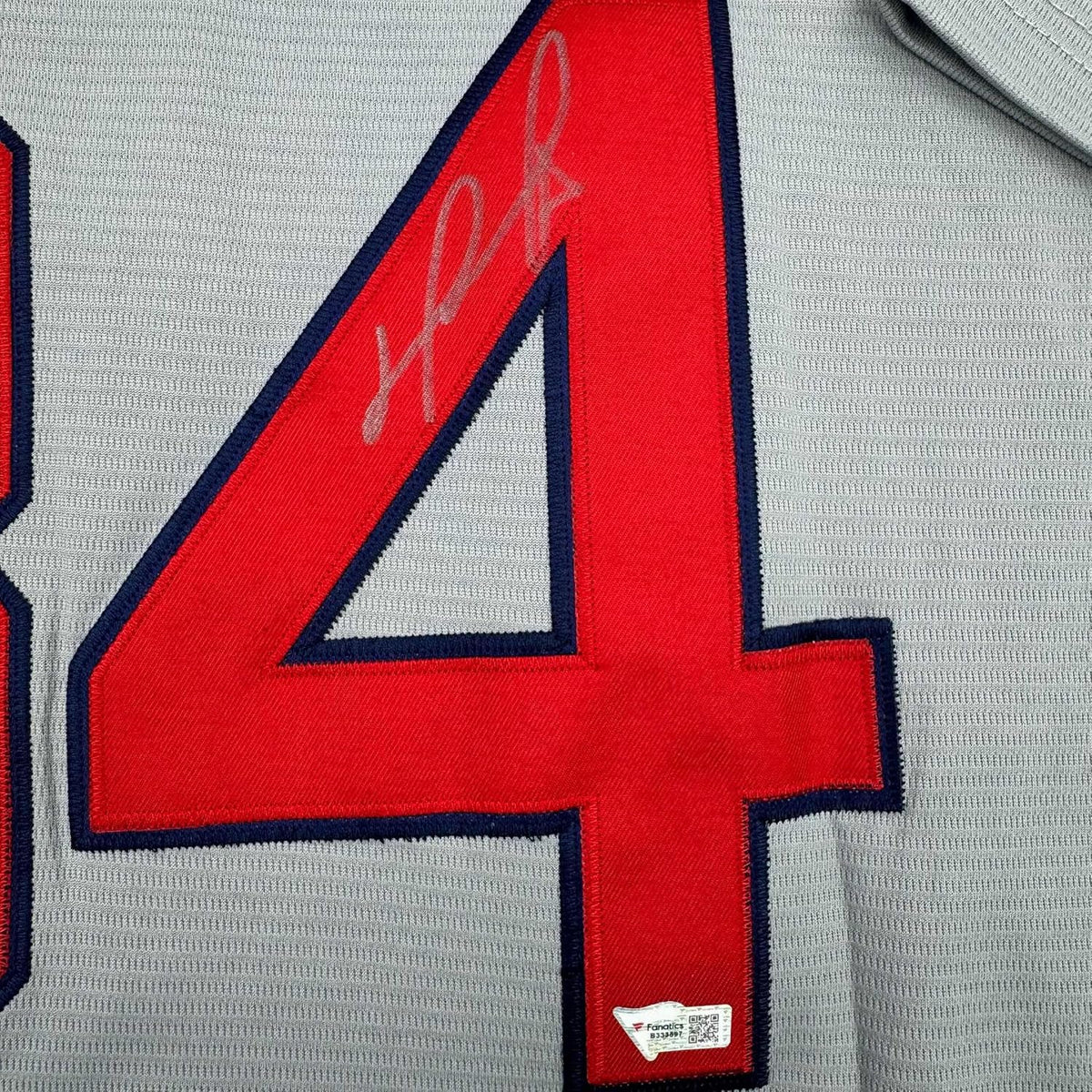 Framed Autographed/Signed David Ortiz 35x39 Boston Red Sox Grey Baseball Jersey Fanatics COA