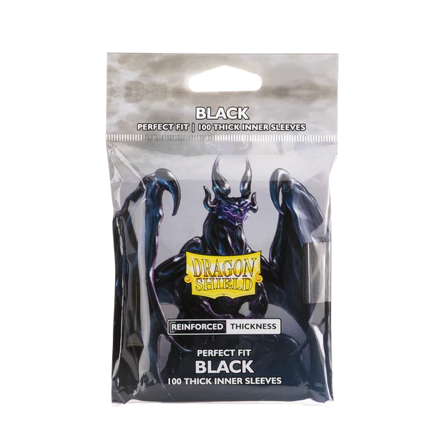 Dragon Shield Perfect Fit Thick Inner Sleeves - Black (100 Count)