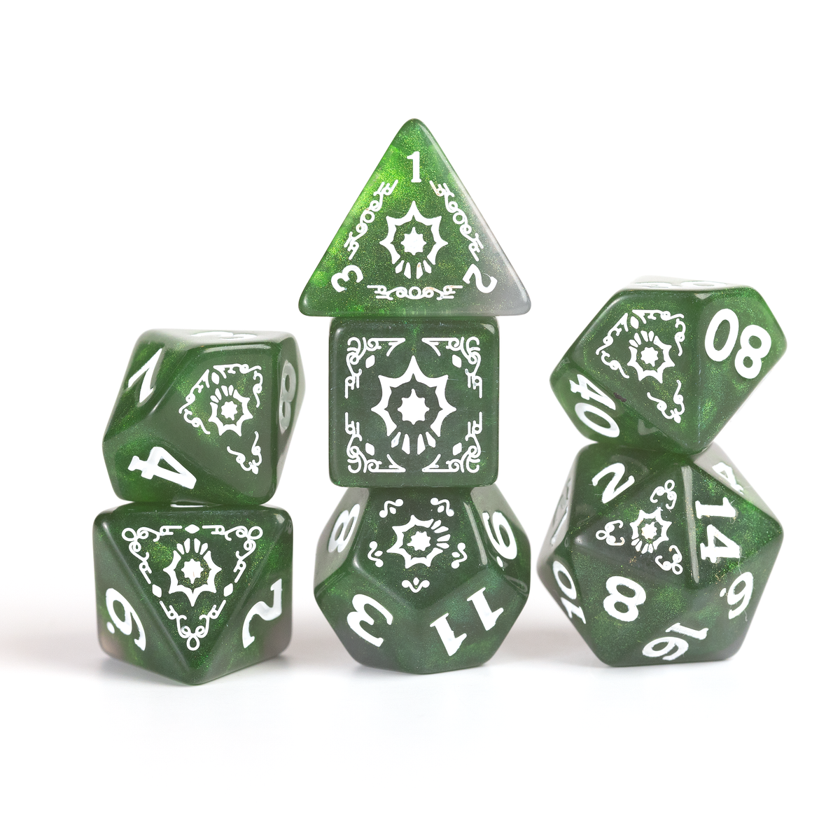 D&D Adventure Dice Set - Cleric Edition | Green 15pc Collection
