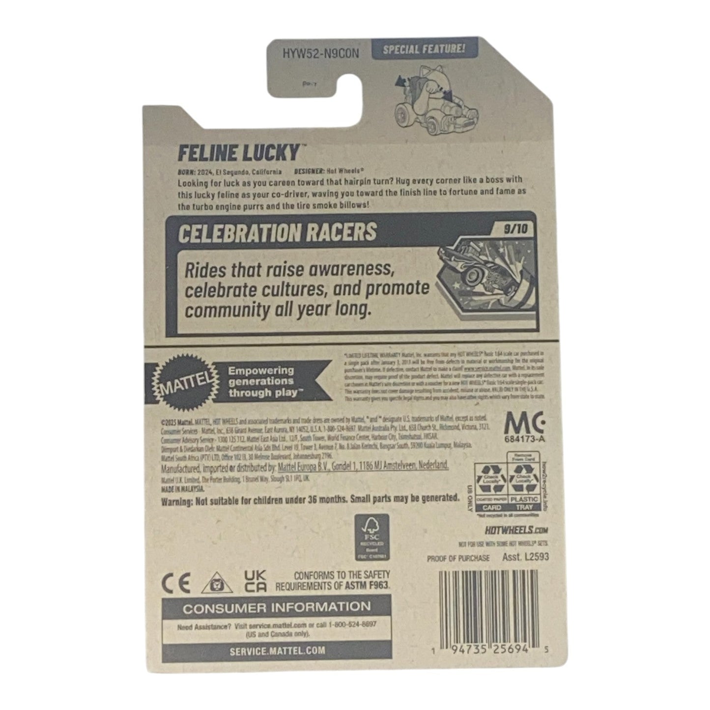 Hot Wheels Feline Lucky | Celebration Racers Series 9/10