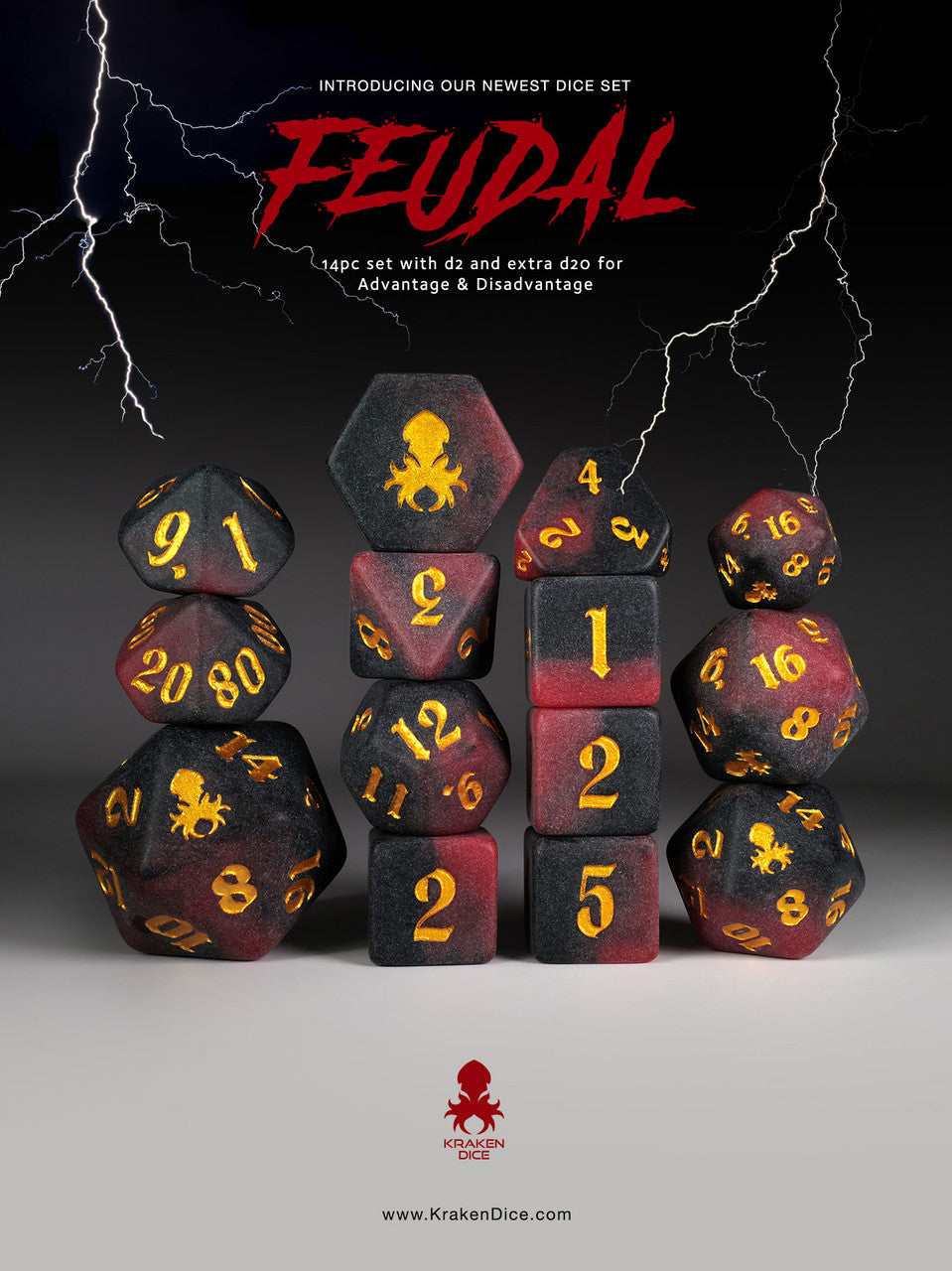 Kraken Dice Matte Dice Sets for TTRPGS