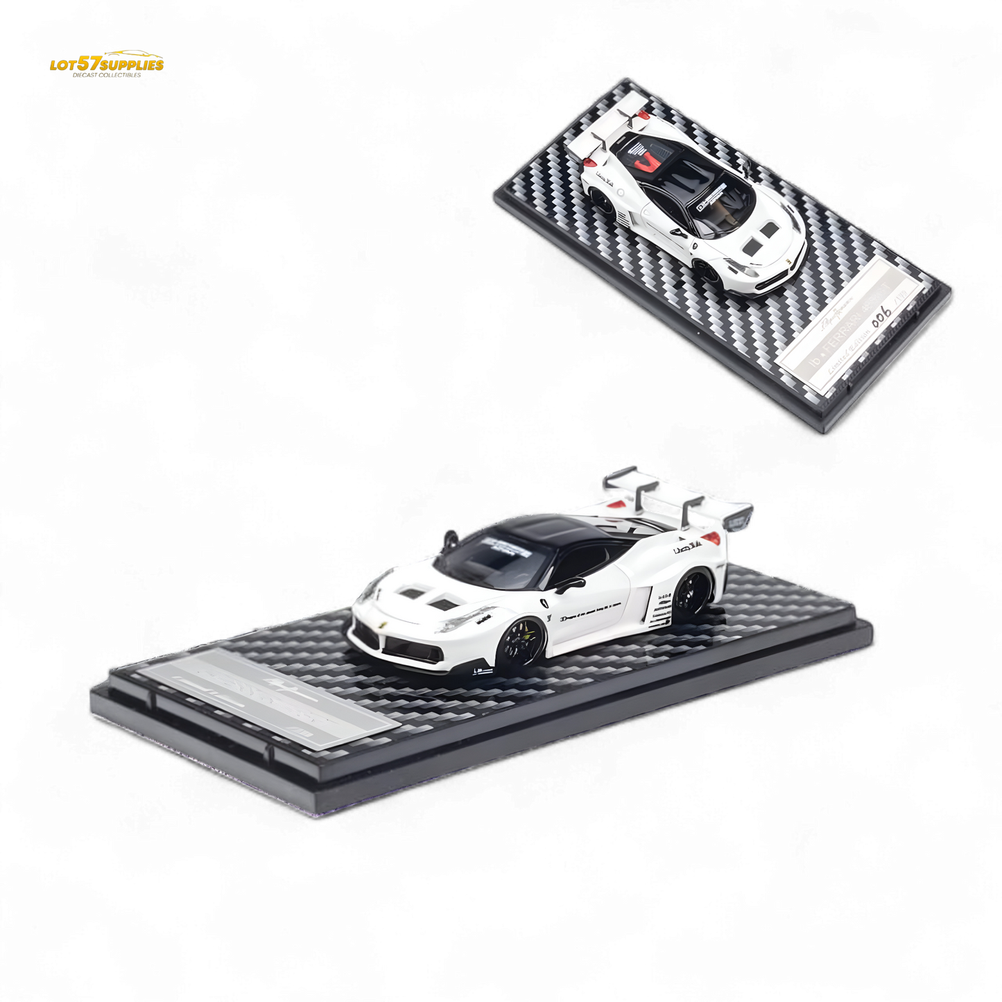 QIDIAN Ferrari 458 LBWK GT White 1:64