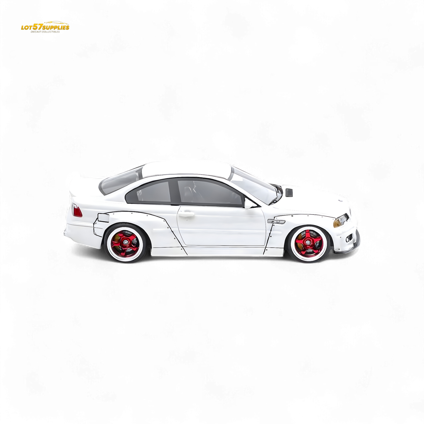 Flame BMW M3 E46 Widebody Pandem Pearlescent White 1:64