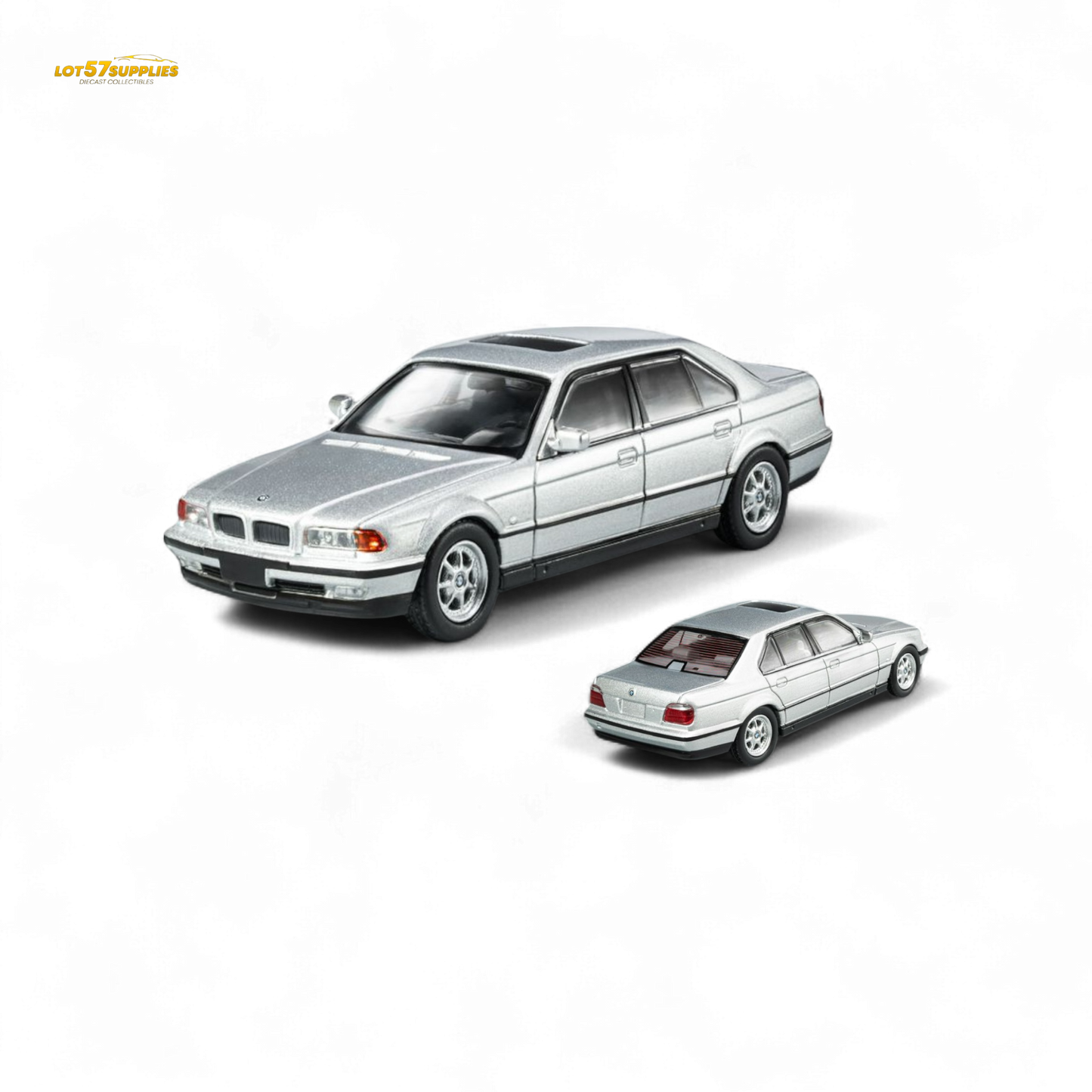 DCM BMW E38 740iL 7-Series in Silver 1:64